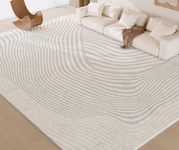 Abstract Geometric Modern Rugs, Contemporary Grey Rugs for Living Room, Bedroom Modern Rugs, Modern Rugs for Dining Room-Art Painting Canvas