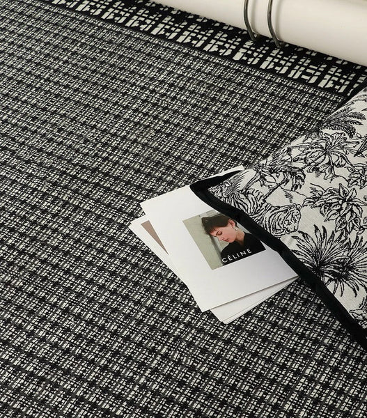 Contemporary Area Rugs under Sofa, Black Modern Area Rug for Living Room, Bedroom Modern Floor Rugs, Large Area Rugs for Office-Art Painting Canvas