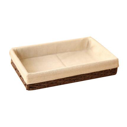 Woven Straw Storage Basket with Linen Lining, Storage Basket for Food, Rectangle Storage Basket for Kitchen-Art Painting Canvas