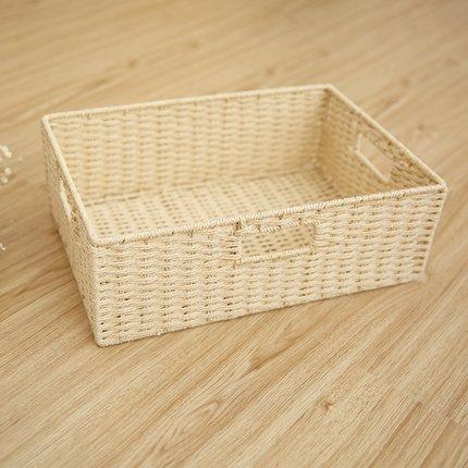 Woven Straw basket, Storage Basket, Rectangle Basket, Picnic Basket-Art Painting Canvas