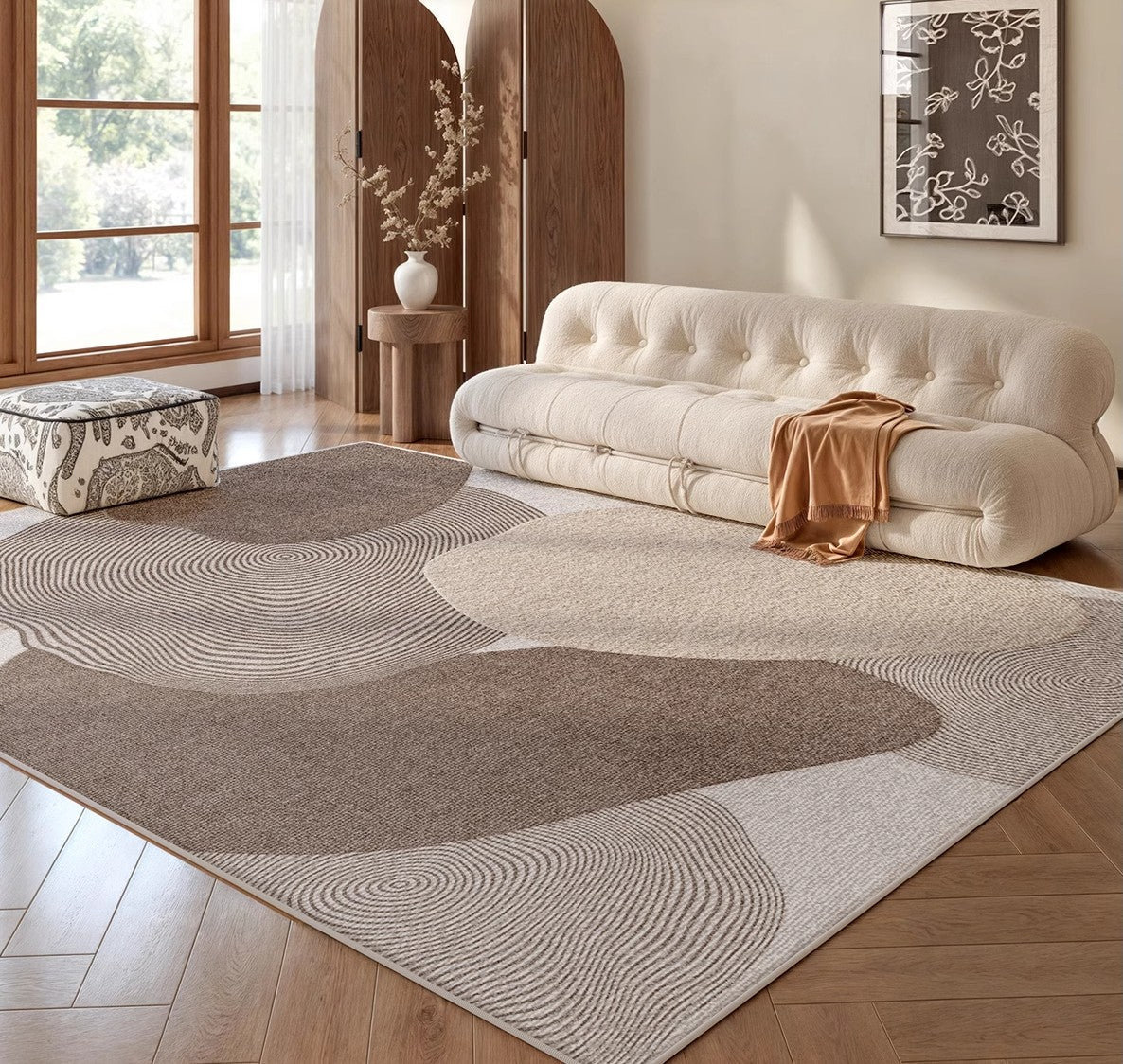 Living Room Modern Rugs, Modern Living Room Rug Placement Ideas, Extra Large Contemporary Area Rugs for Bedroom, Dining Room Floor Carpets-Art Painting Canvas