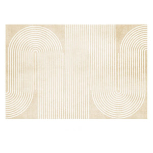 Cream Color Modern Living Room Rugs, Dining Room Modern Rugs, Thick Soft Modern Rugs for Living Room, Contemporary Rugs for Bedroom-Art Painting Canvas
