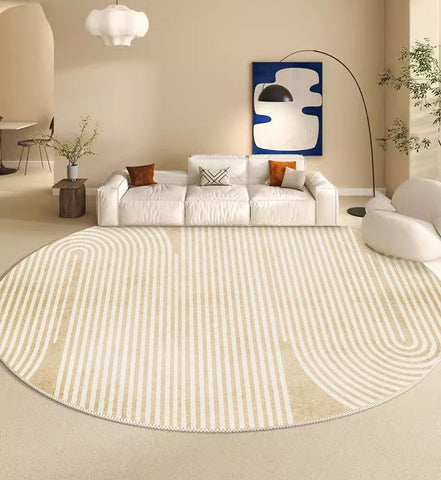 Contemporary Modern Rug Ideas for Living Room, Thick Round Rugs under Coffee Table, Modern Round Rugs for Dining Room, Circular Modern Rugs for Bedroom-Art Painting Canvas