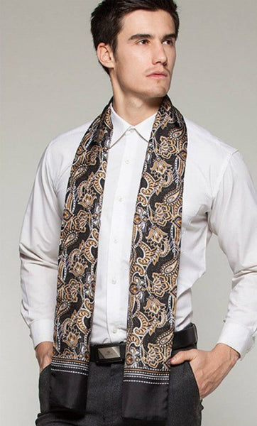 Long Men Silk Scarf, High Quality Silk Necktie, Business Silk Scarf Men, Silk Scarf For Suit, British Style Long Scarf, Luxury Silk Neck Scarf, Mens Spring Autumn Scarf, Formal Wear Silk Scarf-Art Painting Canvas