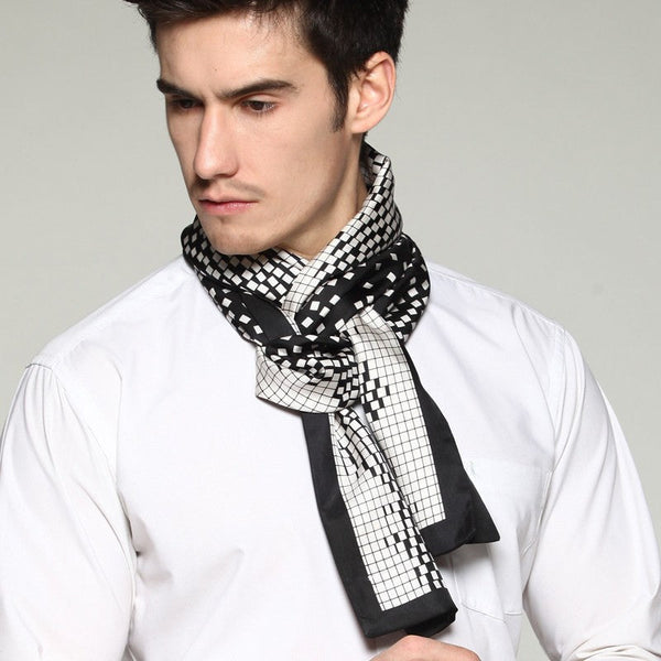 High Quality Silk Necktie, Business Silk Scarf Men, Long Men Silk Scarf, Silk Scarf For Suit, British Style Long Scarf, Luxury Silk Neck Scarf, Mens Spring Autumn Scarf, Formal Wear Silk Scarf-Art Painting Canvas