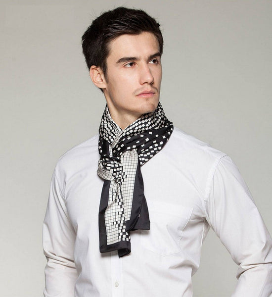 High Quality Silk Necktie, Business Silk Scarf Men, Long Men Silk Scarf, Silk Scarf For Suit, British Style Long Scarf, Luxury Silk Neck Scarf, Mens Spring Autumn Scarf, Formal Wear Silk Scarf-Art Painting Canvas