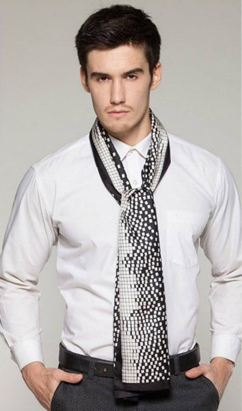 High Quality Silk Necktie, Business Silk Scarf Men, Long Men Silk Scarf, Silk Scarf For Suit, British Style Long Scarf, Luxury Silk Neck Scarf, Mens Spring Autumn Scarf, Formal Wear Silk Scarf-Art Painting Canvas