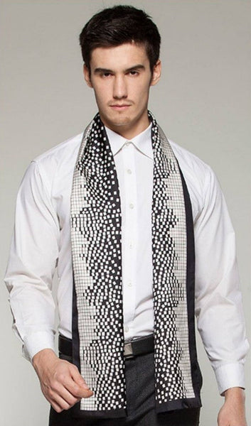 High Quality Silk Necktie, Business Silk Scarf Men, Long Men Silk Scarf, Silk Scarf For Suit, British Style Long Scarf, Luxury Silk Neck Scarf, Mens Spring Autumn Scarf, Formal Wear Silk Scarf-Art Painting Canvas