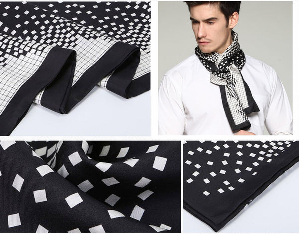 High Quality Silk Necktie, Business Silk Scarf Men, Long Men Silk Scarf, Silk Scarf For Suit, British Style Long Scarf, Luxury Silk Neck Scarf, Mens Spring Autumn Scarf, Formal Wear Silk Scarf-Art Painting Canvas