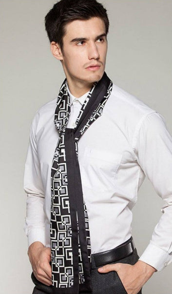 Silk Scarf For Suit, High Quality Silk Necktie, British Style Long Scarf, Business Silk Scarf Men, Long Silk Scarf for Men, Luxury Silk Neck Scarf, Mens Spring Autumn Scarf, Formal Wear Silk Scarf-Art Painting Canvas