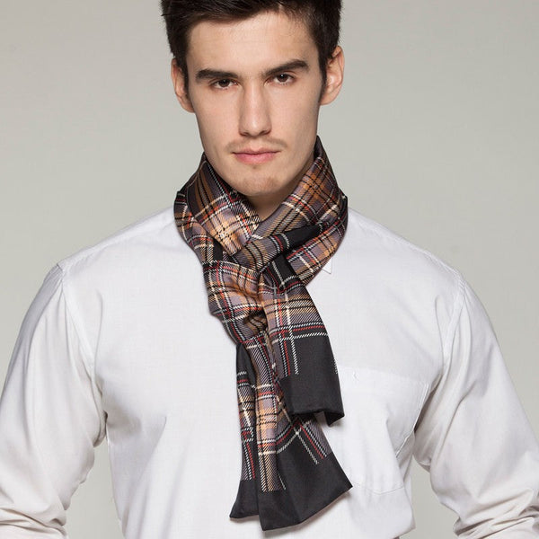 British Style Long Scarf, Luxury Silk Neck Scarf, Formal Wear Silk Scarf, Mens Thin Silk Scarf, Mens Spring Autumn Scarf, Business Silk Scarf Men, Silk Scarf For Suit-Art Painting Canvas