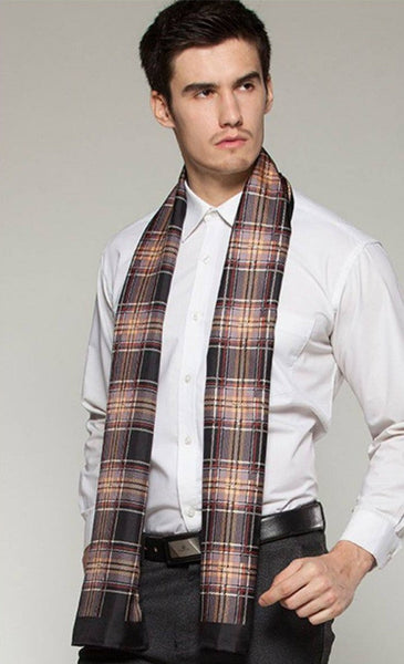 British Style Long Scarf, Luxury Silk Neck Scarf, Formal Wear Silk Scarf, Mens Thin Silk Scarf, Mens Spring Autumn Scarf, Business Silk Scarf Men, Silk Scarf For Suit-Art Painting Canvas