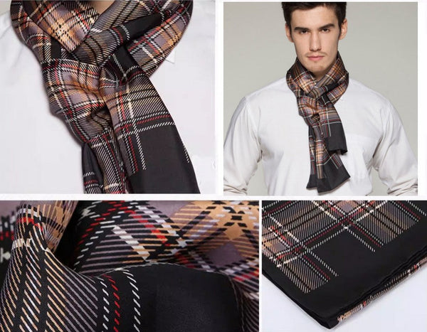 British Style Long Scarf, Luxury Silk Neck Scarf, Formal Wear Silk Scarf, Mens Thin Silk Scarf, Mens Spring Autumn Scarf, Business Silk Scarf Men, Silk Scarf For Suit-Art Painting Canvas
