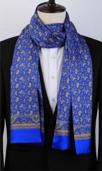 Luxury Silk Neck Scarf, Formal Wear Silk Scarf, British Style Long Scarf, Mens Thin Silk Scarf, Mens Spring Autumn Scarf, Business Silk Scarf Men, Silk Scarf For Suit-Art Painting Canvas