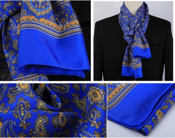 Luxury Silk Neck Scarf, Formal Wear Silk Scarf, British Style Long Scarf, Mens Thin Silk Scarf, Mens Spring Autumn Scarf, Business Silk Scarf Men, Silk Scarf For Suit-Art Painting Canvas