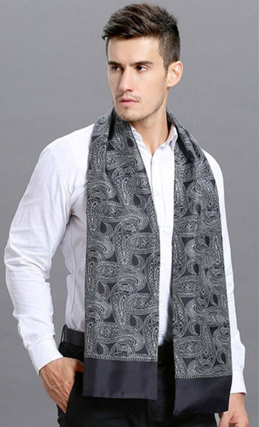 Formal Wear Silk Scarf, Silk Ascot For Men, Lightweight Silk Scarf Men, Silk Neckerchief For Business, Mens Dress Silk Scarf, Elegant Silk Scarf Mens, Skinny Silk Scarf Men-Art Painting Canvas