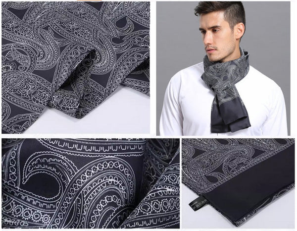 Formal Wear Silk Scarf, Silk Ascot For Men, Lightweight Silk Scarf Men, Silk Neckerchief For Business, Mens Dress Silk Scarf, Elegant Silk Scarf Mens, Skinny Silk Scarf Men-Art Painting Canvas