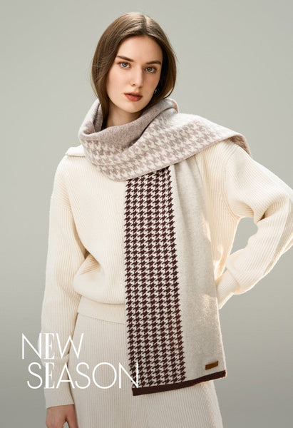 Winter Scarf, Soft Cashmere Scarf for Women, Casual Scarf for Women, Cold Weather Scarf, Fashion Designer Scarf, Modern Wool Scarf for Women-Art Painting Canvas