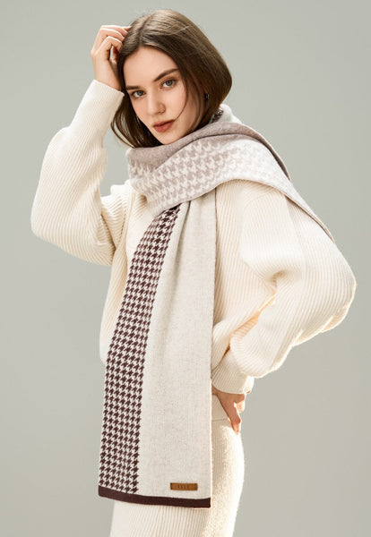 Winter Scarf, Soft Cashmere Scarf for Women, Casual Scarf for Women, Cold Weather Scarf, Fashion Designer Scarf, Modern Wool Scarf for Women-Art Painting Canvas