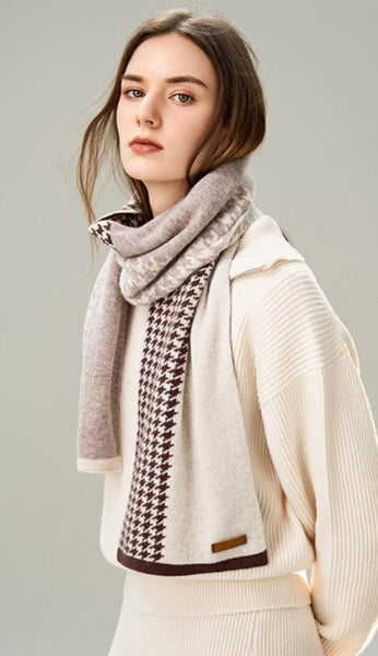 Winter Scarf, Soft Cashmere Scarf for Women, Casual Scarf for Women, Cold Weather Scarf, Fashion Designer Scarf, Modern Wool Scarf for Women-Art Painting Canvas