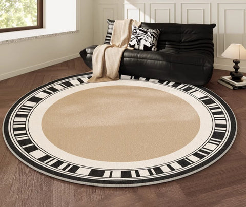 Modern Rug Ideas for Living Room, Contemporary Round Rugs, Bedroom Modern Round Rugs, Circular Modern Rugs under Dining Room Table-Art Painting Canvas