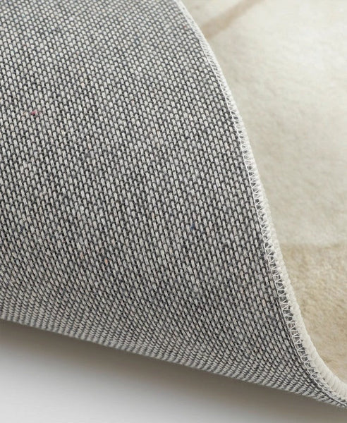 Modern Round Rugs under Coffee Table, Circular Rugs for Dining Table, Abstract Contemporary Rugs for Bedroom, Modern Cream Color Rugs for Living Room-Art Painting Canvas