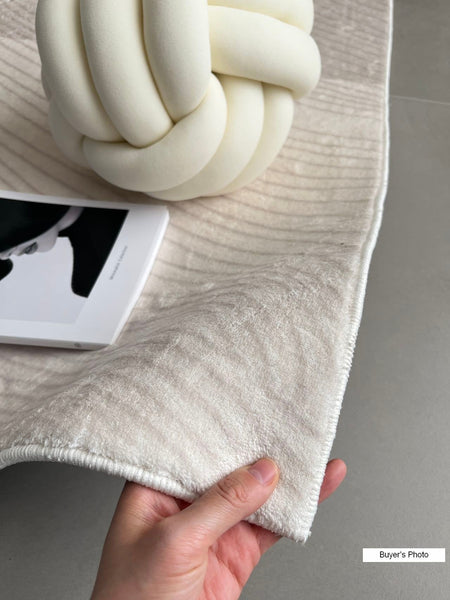 Bedroom Modern Rugs, Large Modern Rugs for Living Room, Dining Room Geometric Modern Rugs, Cream Color Contemporary Modern Rugs for Office-Art Painting Canvas