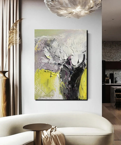 Living Room Abstract Paintings, Hand Painted Canvas Paintings, Heavy Texture Paintings, Palette Knife Painting, Modern Acrylic Painting-Art Painting Canvas