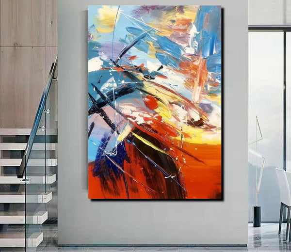 Acrylic Canvas Paintings, Large Painting on Canvas, Living Room Modern Paintings, Modern Abstract Painting for Office-Art Painting Canvas
