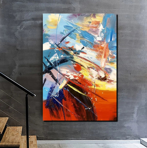 Acrylic Canvas Paintings, Large Painting on Canvas, Living Room Modern Paintings, Modern Abstract Painting for Office-Art Painting Canvas