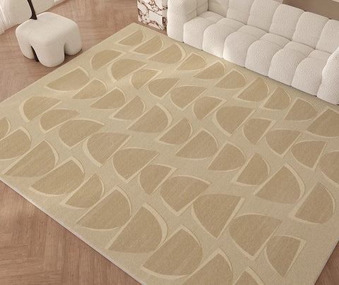 Abstract Geometric Modern Rugs, Modern Cream Rugs for Bedroom, Modern Rugs for Dining Room, Large Modern Rugs for Living Room-Art Painting Canvas