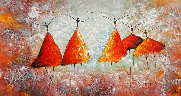 Large Painting for Dining Room, Ballet Dancer Painting, Abstract Canvas Art, Wall Art Paintings, Canvas Painting for Sale, Heavy Texture Art-Art Painting Canvas