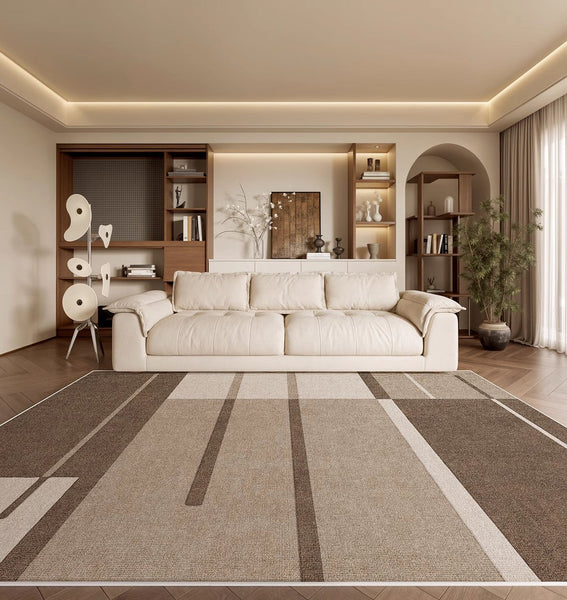 Dining Room Modern Rugs, Extra Large Geometric Modern Rugs in Bedroom, Unique Large Contemporary Floor Carpets for Living Room-Art Painting Canvas