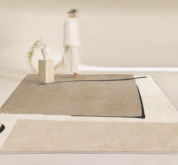 Bedroom Floor Rugs, Geometric Contemporary Rugs for Dining Room, Large Modern Rugs for Living Room, Soft Modern Rug for Living Room-Art Painting Canvas