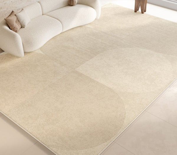 Modern Rug Ideas for Bedroom, Contemporary Modern Rug Placement Ideas for Living Room, Cream Color Geometric Rugs for Dining Room-Art Painting Canvas