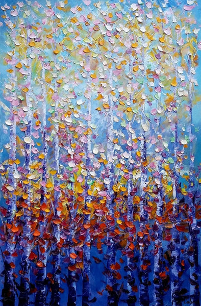 Canvas Art, Landscape Art, Birch Tree Wall Art, Living Room Wall Art, Custom Extra Large Painting-Art Painting Canvas