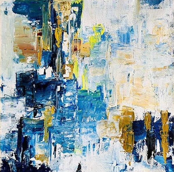 Acrylic Paintings for Bedroom, Large Paintings for Sale, Blue Abstract Acrylic Paintings, Living Room Wall Painting, Contemporary Modern Art, Simple Canvas Painting-Art Painting Canvas