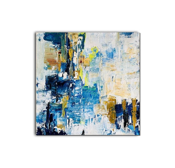 Acrylic Paintings for Bedroom, Large Paintings for Sale, Blue Abstract Acrylic Paintings, Living Room Wall Painting, Contemporary Modern Art, Simple Canvas Painting-Art Painting Canvas