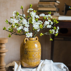 Flower Arrangement Ideas for Living Room, White Cherry Blossom, Sakura Flowers, Unique Artificial Flowers for Home Decoration, Simple Artificial Floral for Bedroom-Art Painting Canvas