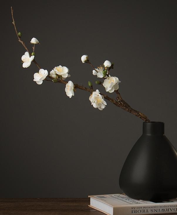 White and Pink Plum Artificial Flowers, Artificial Botany Plants, Silk Flower Arrangement, Plum Flower, Simple Flower Arrangement for Home Decoration-Art Painting Canvas
