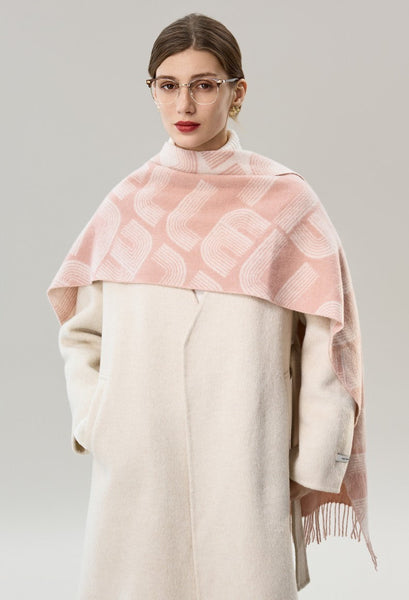 Holiday Women Scarf, Cold Weather Scarf, Fashion Designer Scarf, Modern Wool Scarf, Warm Winter Scarf, Soft Cashmere Scarf for Women, Elegant Scarf-Art Painting Canvas