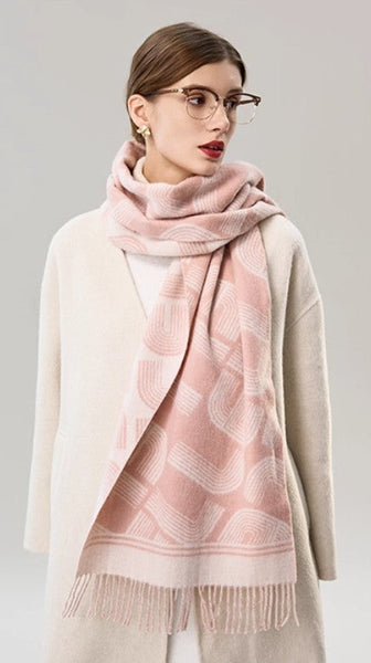 Holiday Women Scarf, Cold Weather Scarf, Fashion Designer Scarf, Modern Wool Scarf, Warm Winter Scarf, Soft Cashmere Scarf for Women, Elegant Scarf-Art Painting Canvas