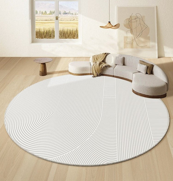 Unique Round Rugs under Coffee Table, Large Modern Round Rugs for Dining Room, Circular Modern Rugs for Bedroom, Contemporary Modern Rug Ideas for Living Room