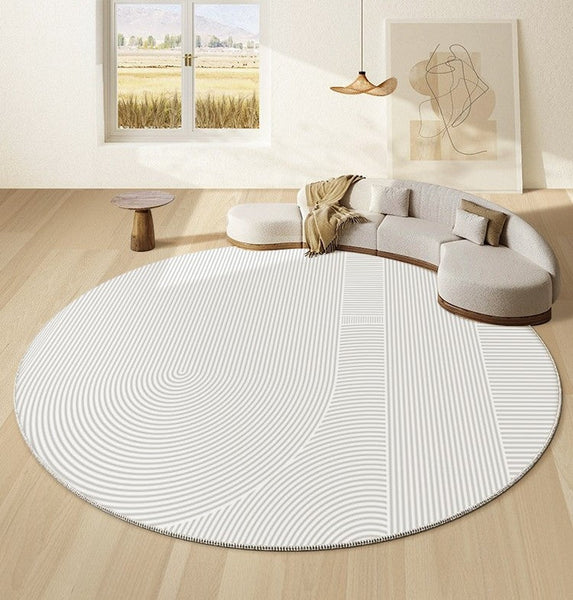 Unique Round Rugs under Coffee Table, Large Modern Round Rugs for Dining Room, Circular Modern Rugs for Bedroom, Contemporary Modern Rug Ideas for Living Room-Art Painting Canvas