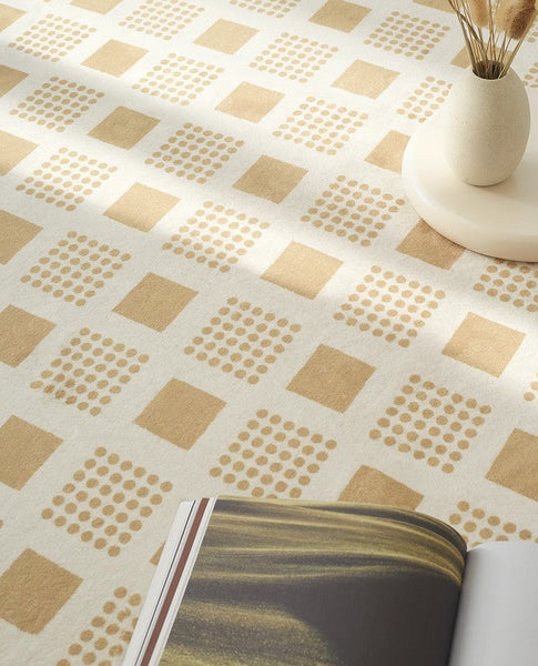 Modern Rug Ideas for Bedroom, Dining Room Modern Floor Carpets, Chequer Modern Rugs for Living Room, Contemporary Soft Rugs Next to Bed-Art Painting Canvas