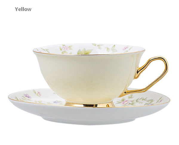 Elegant Ceramic Coffee Cups, Beautiful British Tea Cups, Unique Traditional Afternoon Tea Cup and Saucer in Gift Box, Royal Porcelain Tea Cup Set-Art Painting Canvas