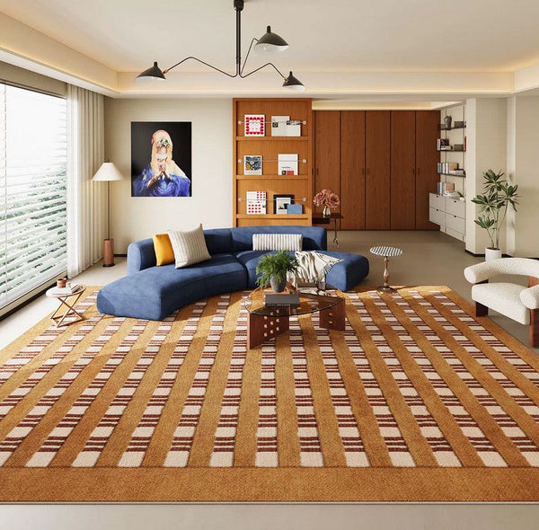 Colorful Modern Rugs for Living Room, Geometric Modern Rugs for Dining Room, Mid Century Modern Rugs, Contemporary Abstract Rugs under Coffee Table-Art Painting Canvas
