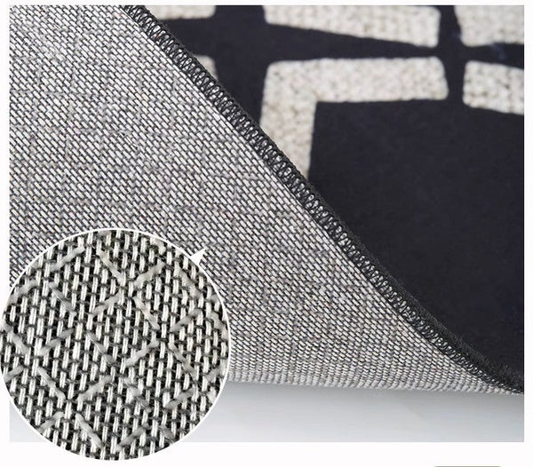 Mid Century Black Rugs for Living Room, Elegant Modern Area Rugs under Sofa, Dining Room Floor Rugs, Abstract Contemporary Rugs for Bedroom, Modern Carpets for Office