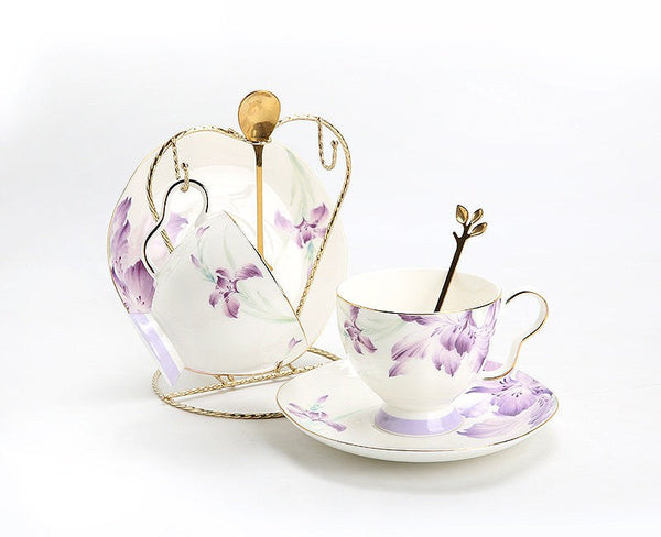 Luxury Tea Cup with Saucer, Elegant Coffee Cup, Porcelain Coffee Cup, Ceramic Tea Cup Set, Porcelain Tea cups, British Tea Cup Set, Afternoon Tea Cup with Saucer Set-Art Painting Canvas