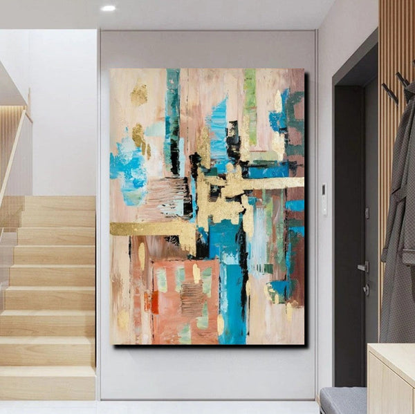 Abstract Paintings for Dining Room, Modern Paintings Behind Sofa, Palette Knife Canvas Art, Impasto Wall Art, Buy Paintings Online-Art Painting Canvas